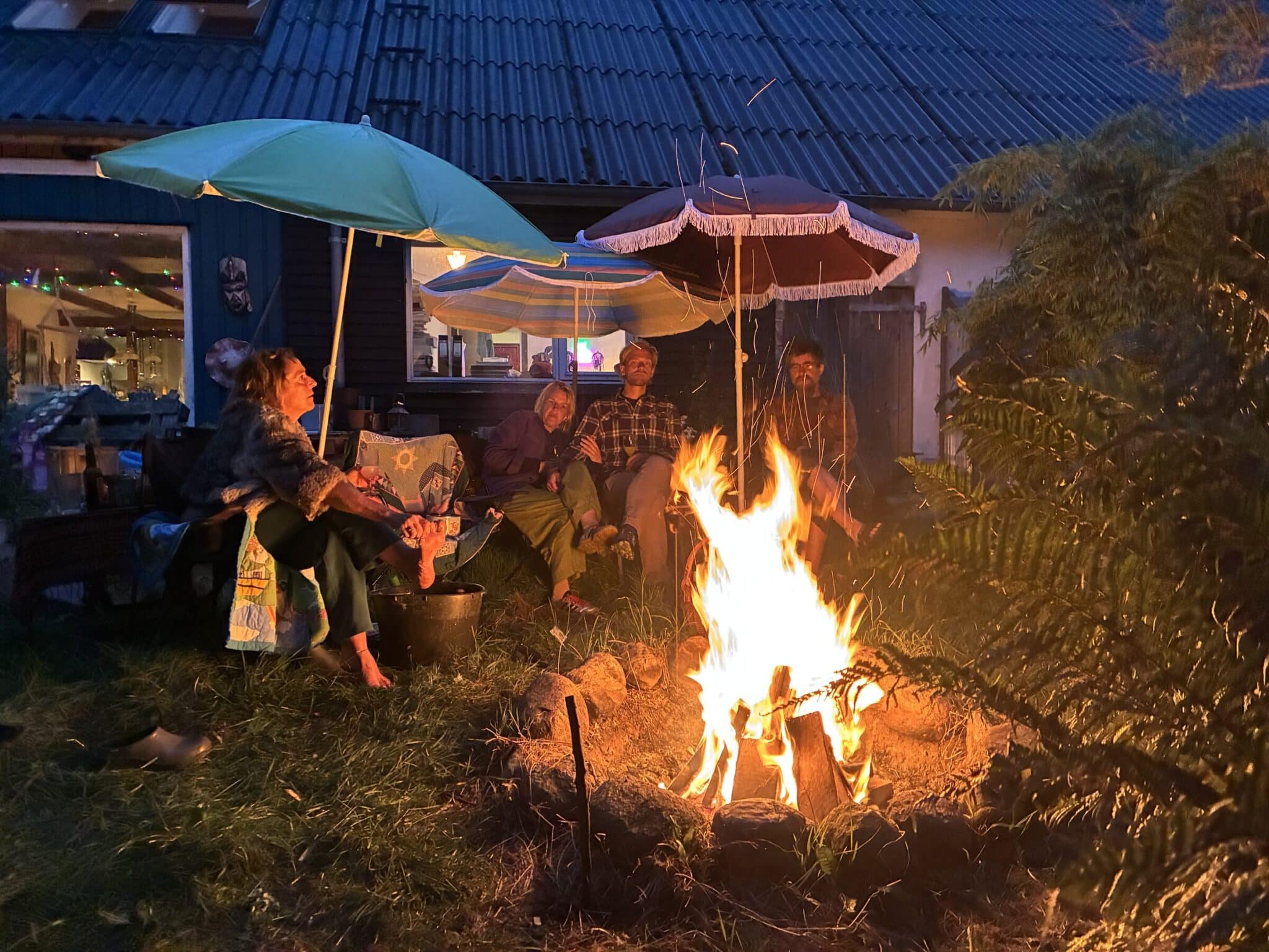 Bålaften under parasollerne på Toustrup Mark